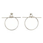 Hermes Earrings Loop MM Pair Silver