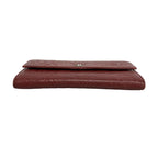 Chanel Wallet Camellia Lambskin Bordeaux Silver — view 2