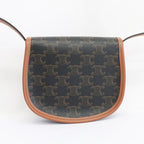 Celine Mini Bouzas Shoulder Bag Triomphe Brown Gold Hardware Leather — view 3