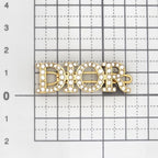 Dior Dioevolution Logo Barrette Hair Clip Width White Crystal Signature Gold — view 6