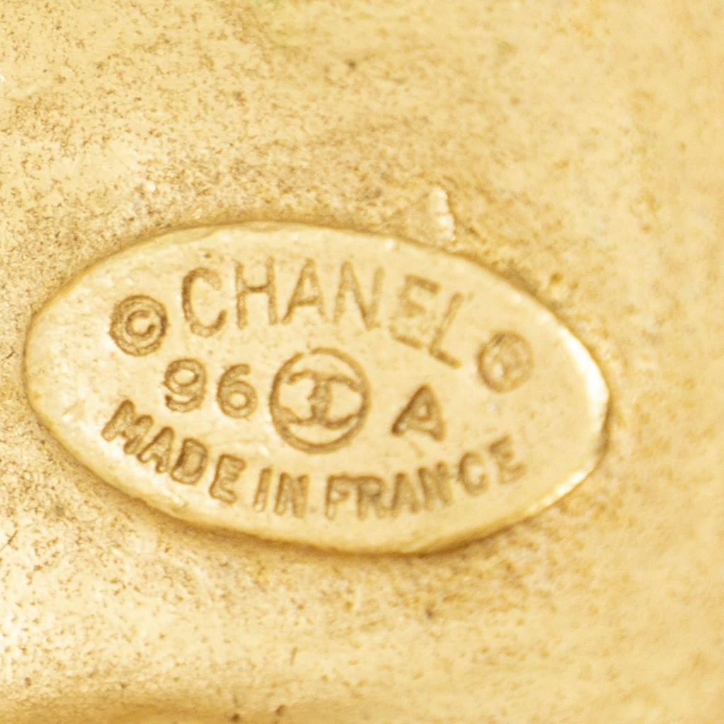 Chanel CC Logo Round Clip Type Earrings Gold Plated — view 3