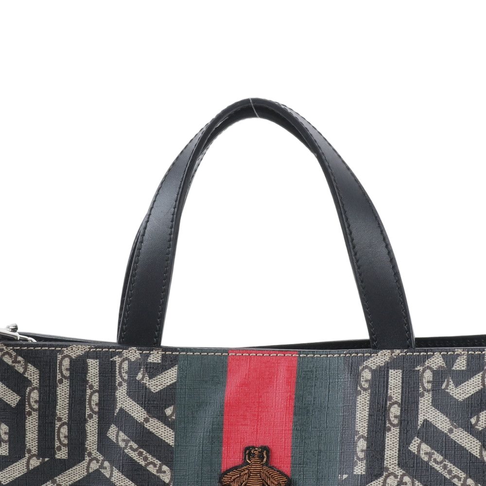 Gucci GG Carre Ido Sherry Line Leather 2-Way Tote Crossbody Shoulder — view 2