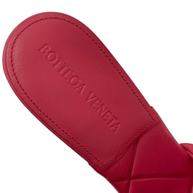 Bottega Veneta Lido Sandals Shoes Leather Pink Intrecciato Mules — view 7