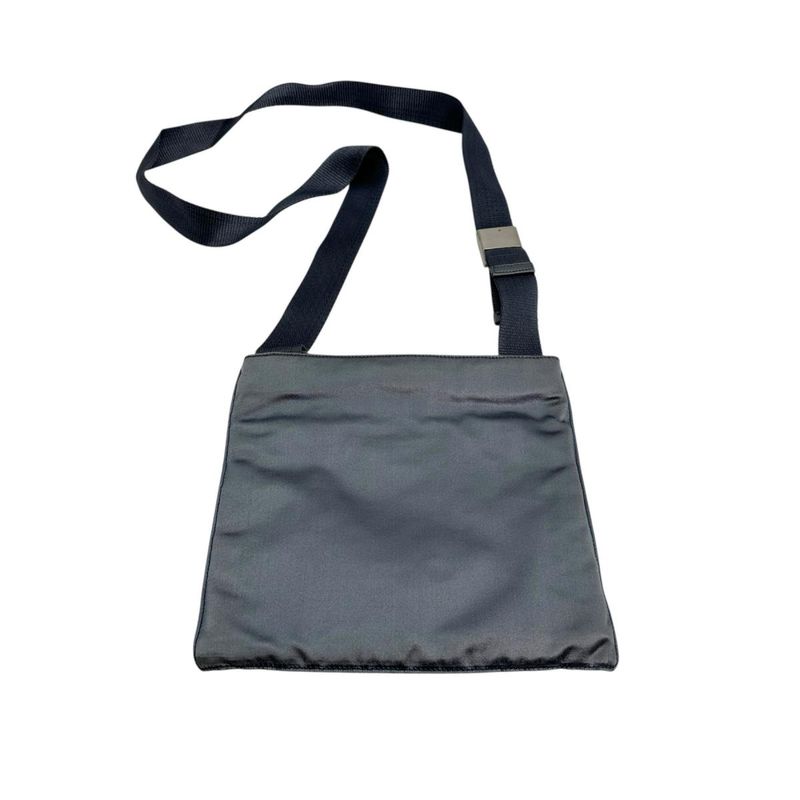 Prada Triangle Logo Pochette Silk Satin Shoulder Bag Light Gray — view 2