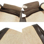 Hermes Clutch Bag Equi Leather Canvas Beige — view 9