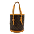 Louis Vuitton Bucket PM Monogram Leather Brown Shoulder Bag Gold