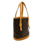 Louis Vuitton Bucket PM Monogram Leather Brown Shoulder Bag Gold — view 2