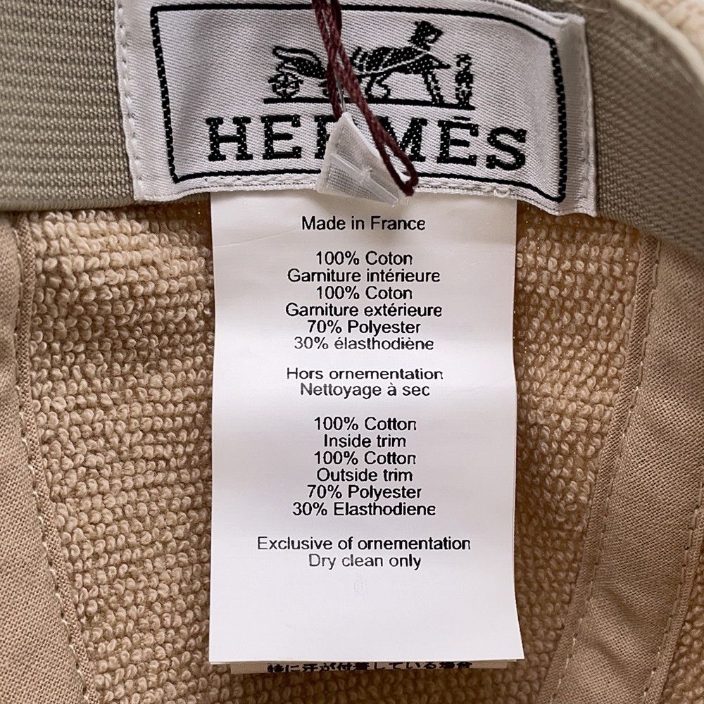 Hermes Cap Davis Yacht Cotton L Hat Sable — view 9