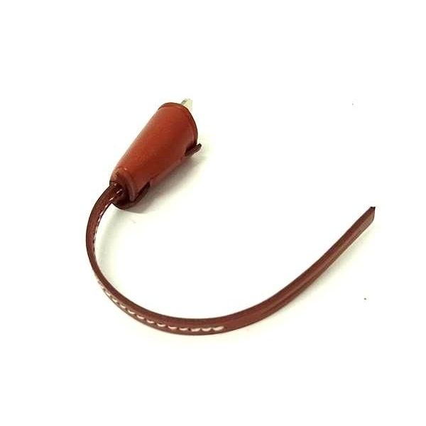 Hermes Mini Clochette Leather Silver Bag Charm Key Holder Brown — view 2