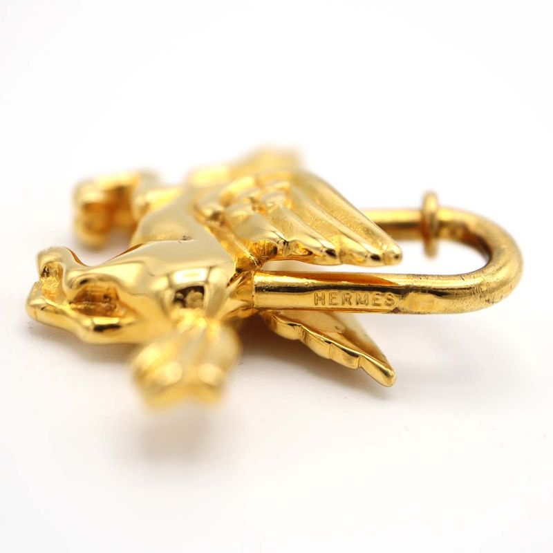 Hermes Pegase Pegasus Cadenas Charm Pendant Top Accessory Gold Color Clothing — view 6