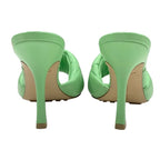 Bottega Veneta Lido Sandals Shoes Leather Light Green Mules Intrecciato — view 5