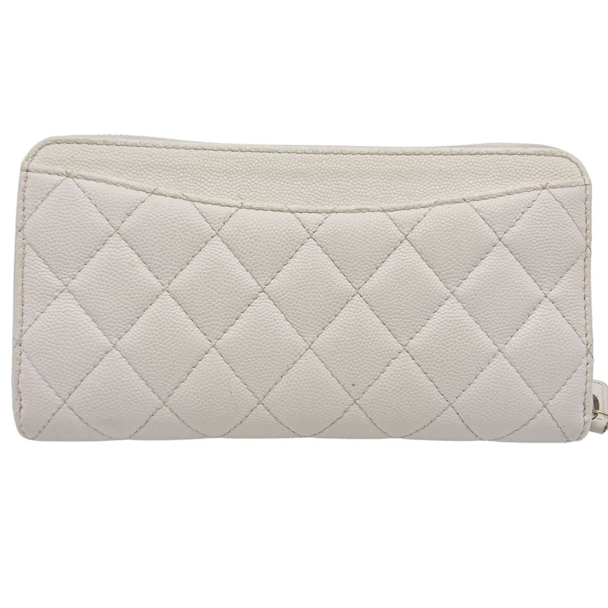 Chanel Zip Around Quilted Caviar Leather White — view 3