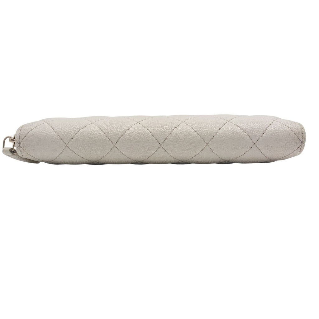 Chanel Zip Around Quilted Caviar Leather White — view 4