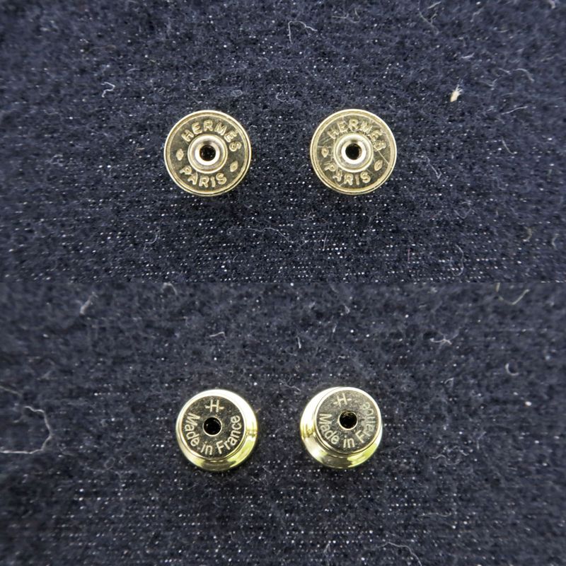 Hermes Yulidice PM Earrings Buffalo Horn Pair Brown Gold Hardware — view 7