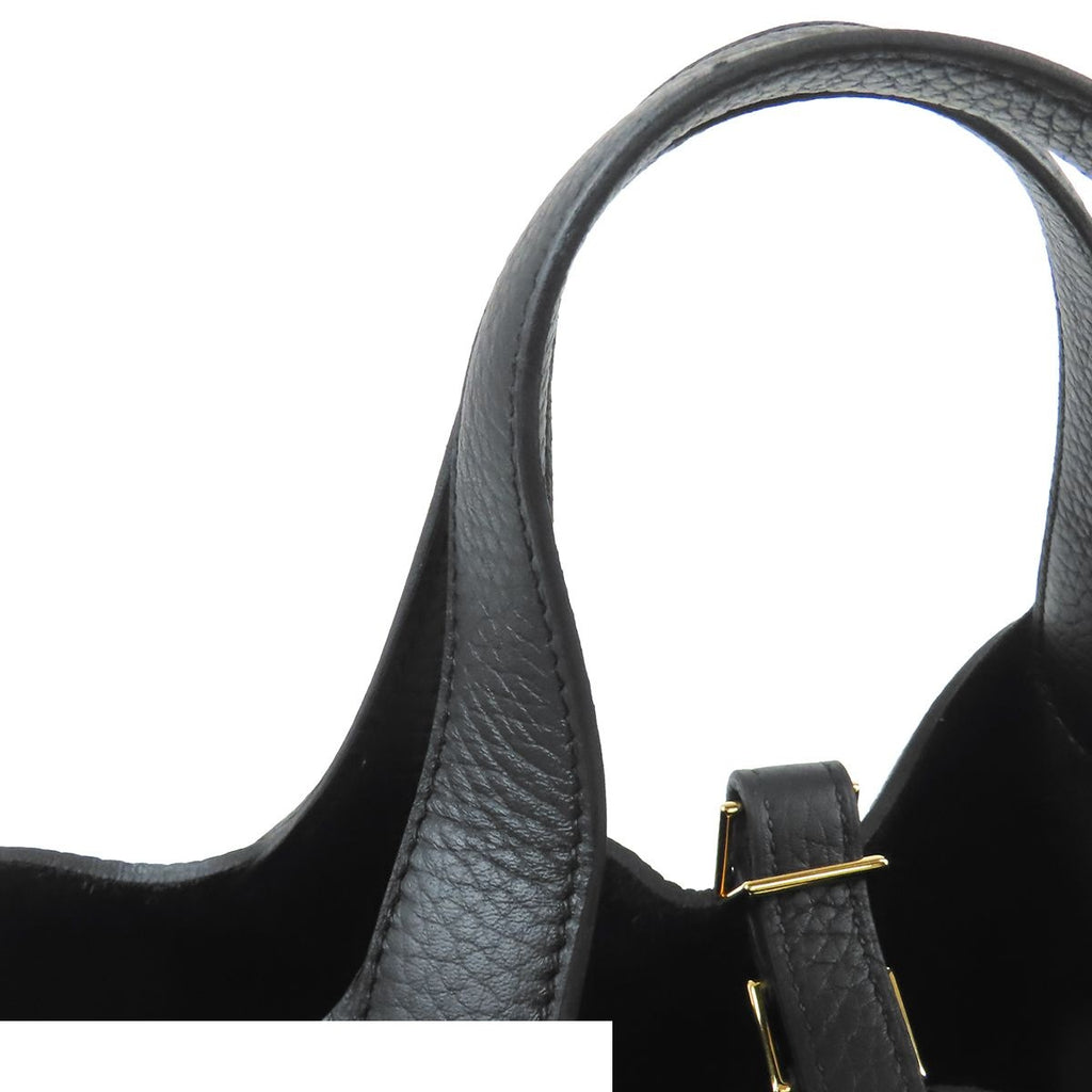 Hermes Picotin Lock PM Noir Black Gold Taurillon Handbag — view 8