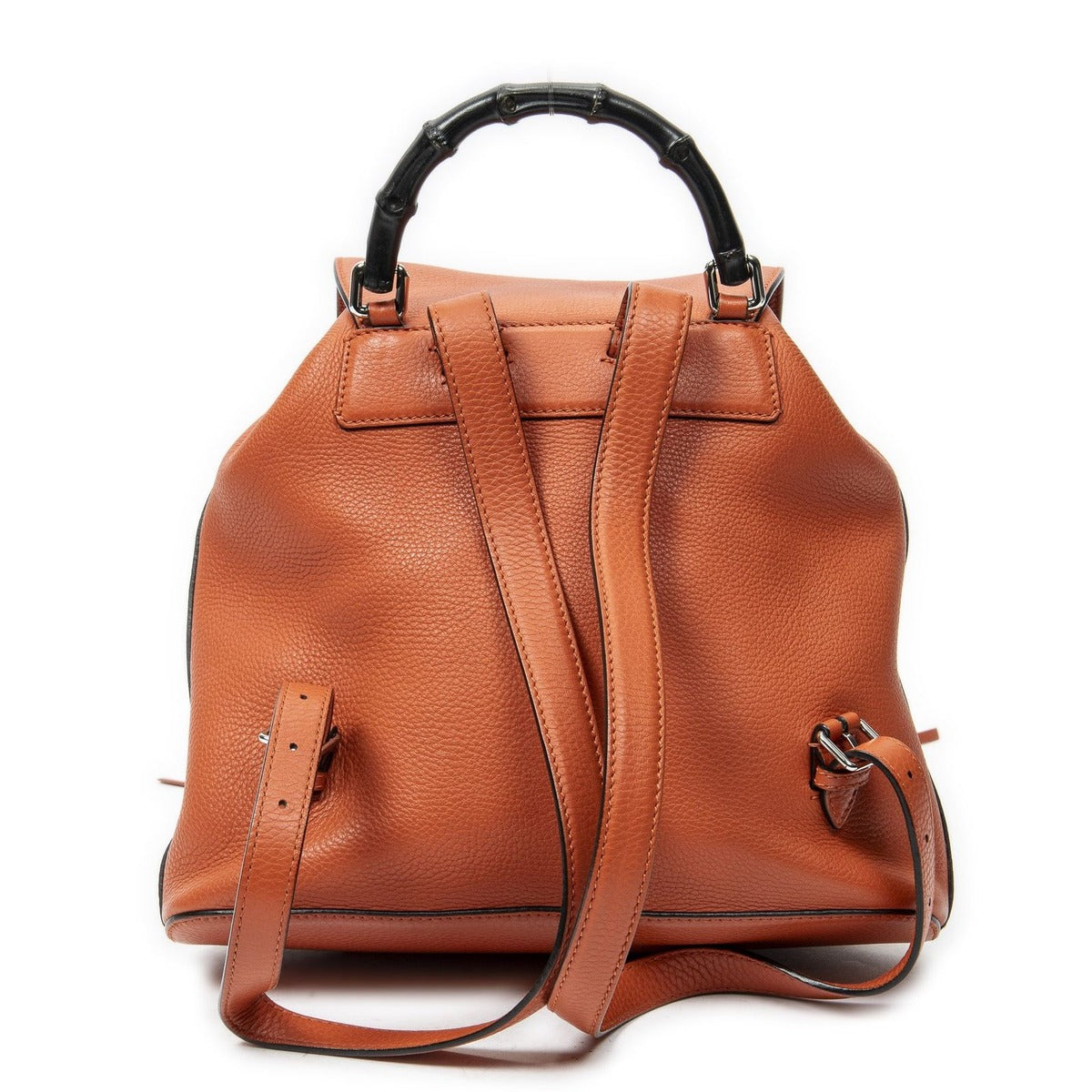 Gucci Bamboo Backpack Tassel Orange Grain Calfskin Leather — view 5