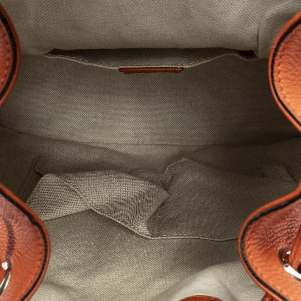 Gucci Bamboo Backpack Tassel Orange Grain Calfskin Leather — view 9