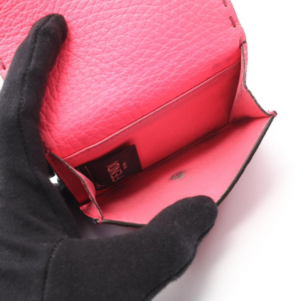 Fendi Trifold Wallet Selleria Pink Purple Leather — view 4