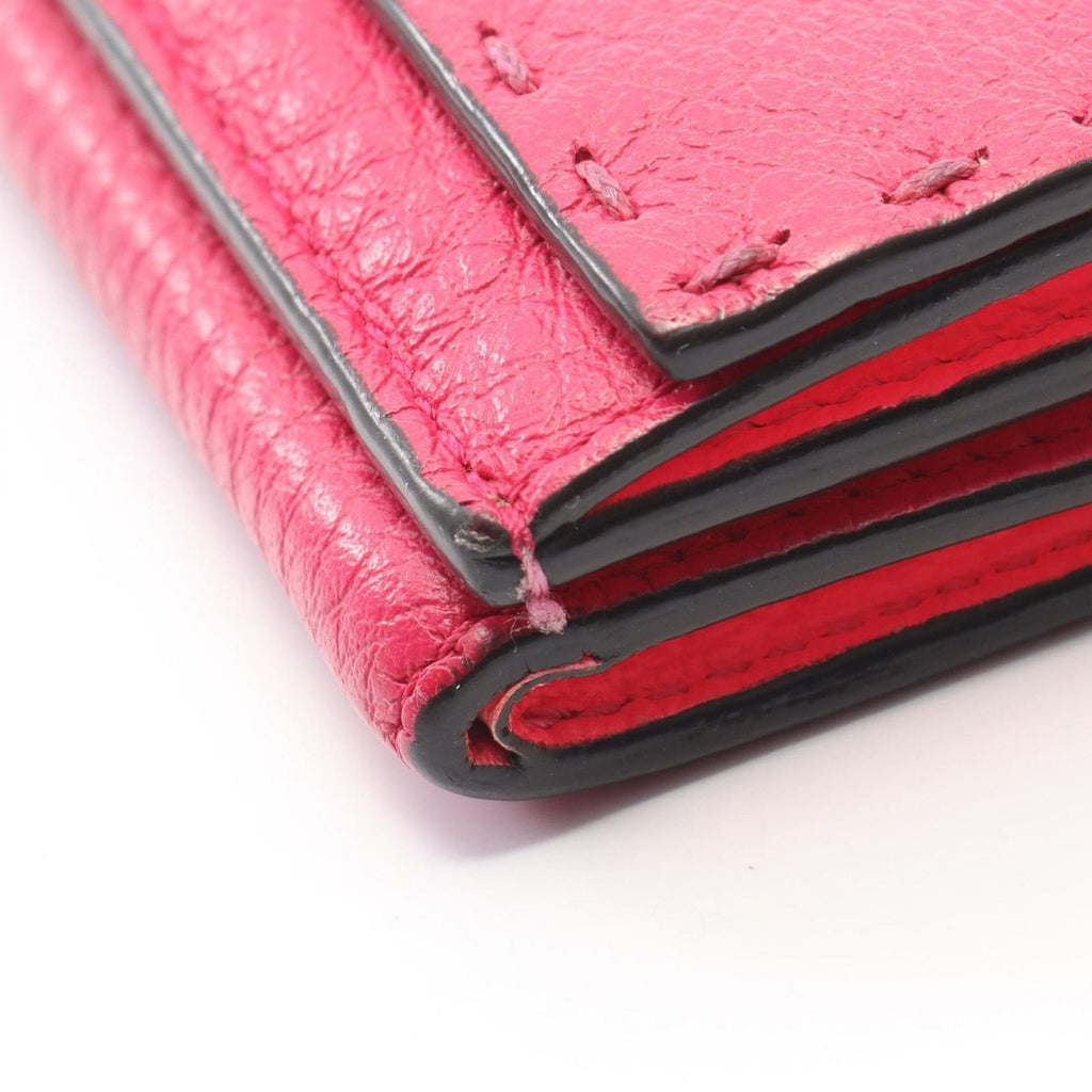 Fendi Trifold Wallet Selleria Pink Purple Leather — view 8