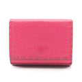 Fendi Trifold Wallet Selleria Pink Purple Leather