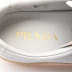 Prada Sneakers Triangle Logo Distressed Processing White Leather — view 5