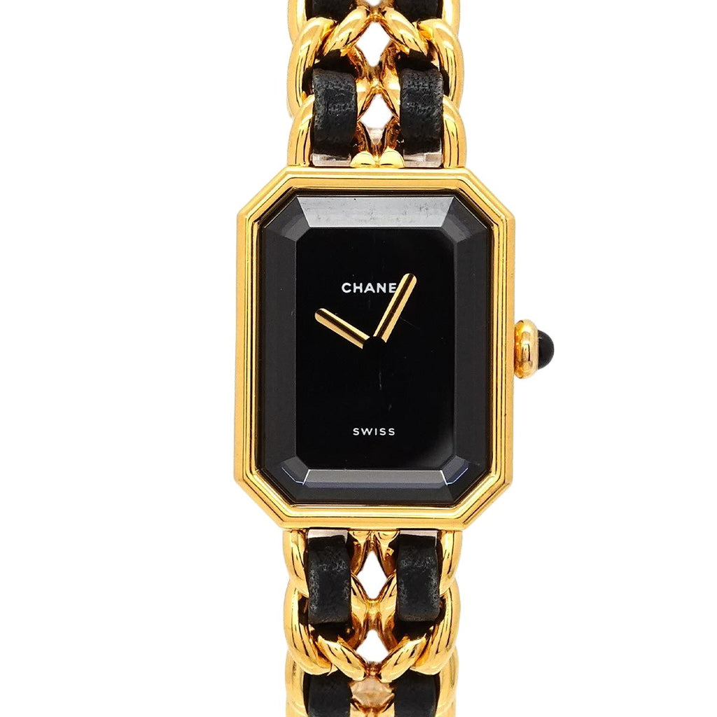 Chanel Premiere M Vintage Watch Black Gold