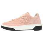 Chanel CC Logo Sneakers Shoes Low Cut Suede Leather