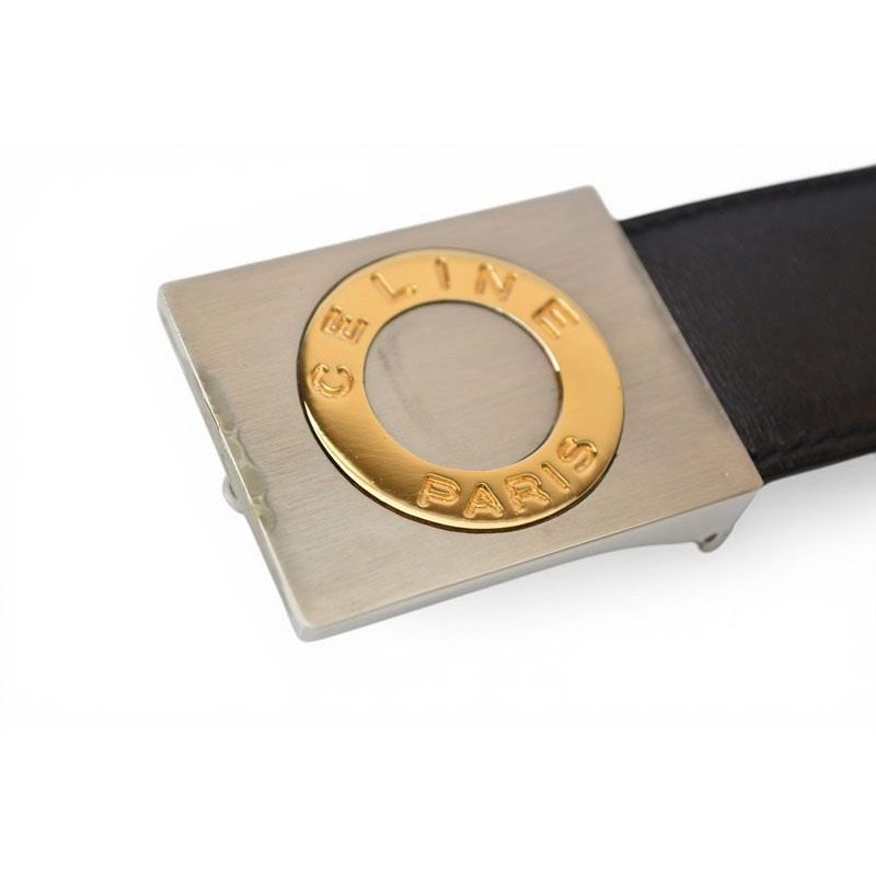 Celine Belt Reversible Leather Black Brown — view 8