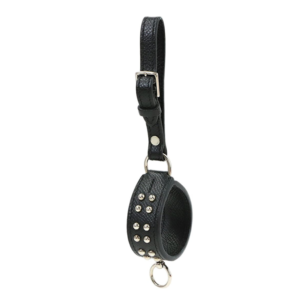 Hermes Collier de Chien Anno Bag Charm Epsom Black Silver