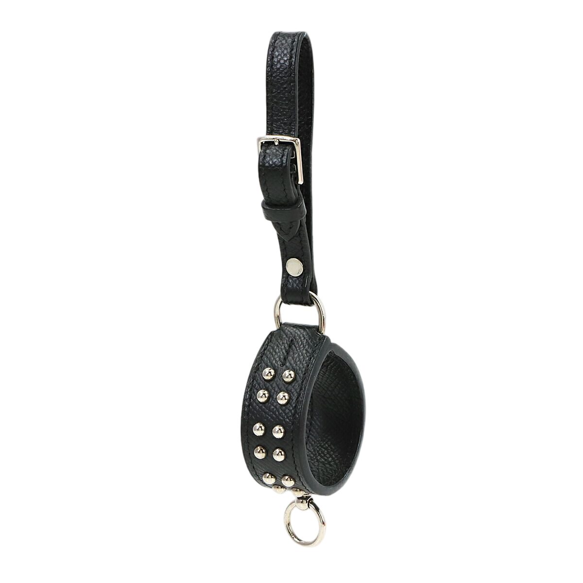 Hermes Collier de Chien Anno Bag Charm Epsom Black Silver