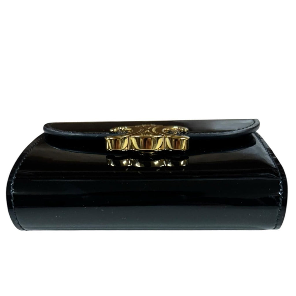 Celine Small Flap Wallet Triomphe Trifold Patent Leather — view 5
