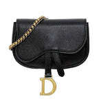 Christian Dior Chain Mini Pouch Black Saddle