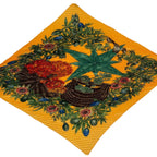 Hermes Scarf Pleats Silk Carre 90 Passiflores Passion Flower Yellow — view 3