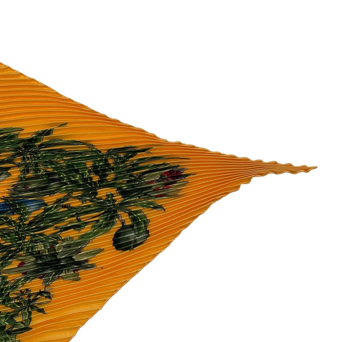 Hermes Scarf Pleats Silk Carre 90 Passiflores Passion Flower Yellow — view 4