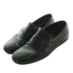 Prada Brushed Leather Loafers Moccasins Cowhide 6 Black
