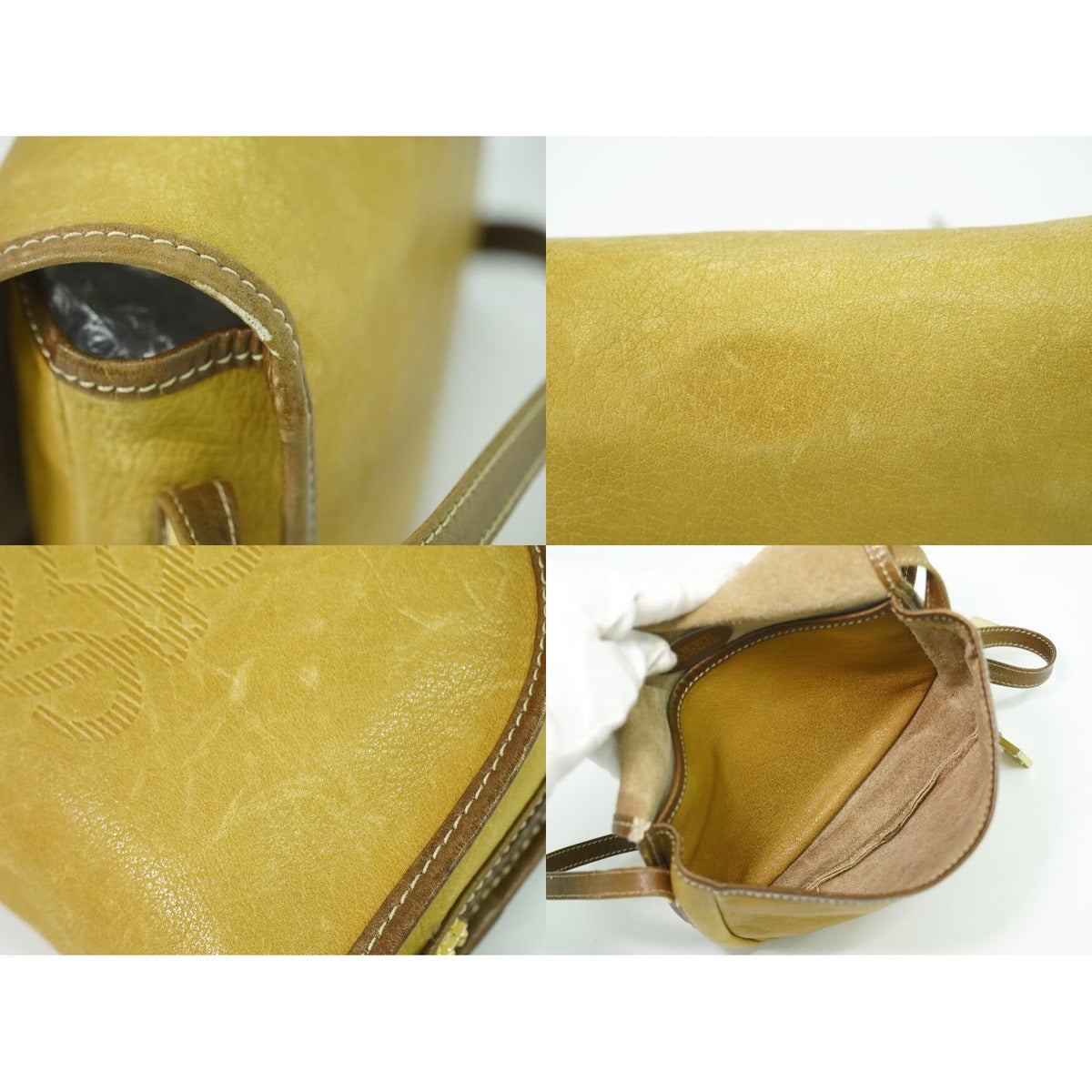 Loewe Anagram Shoulder Bag Pochette Leather Camel Outside — view 8