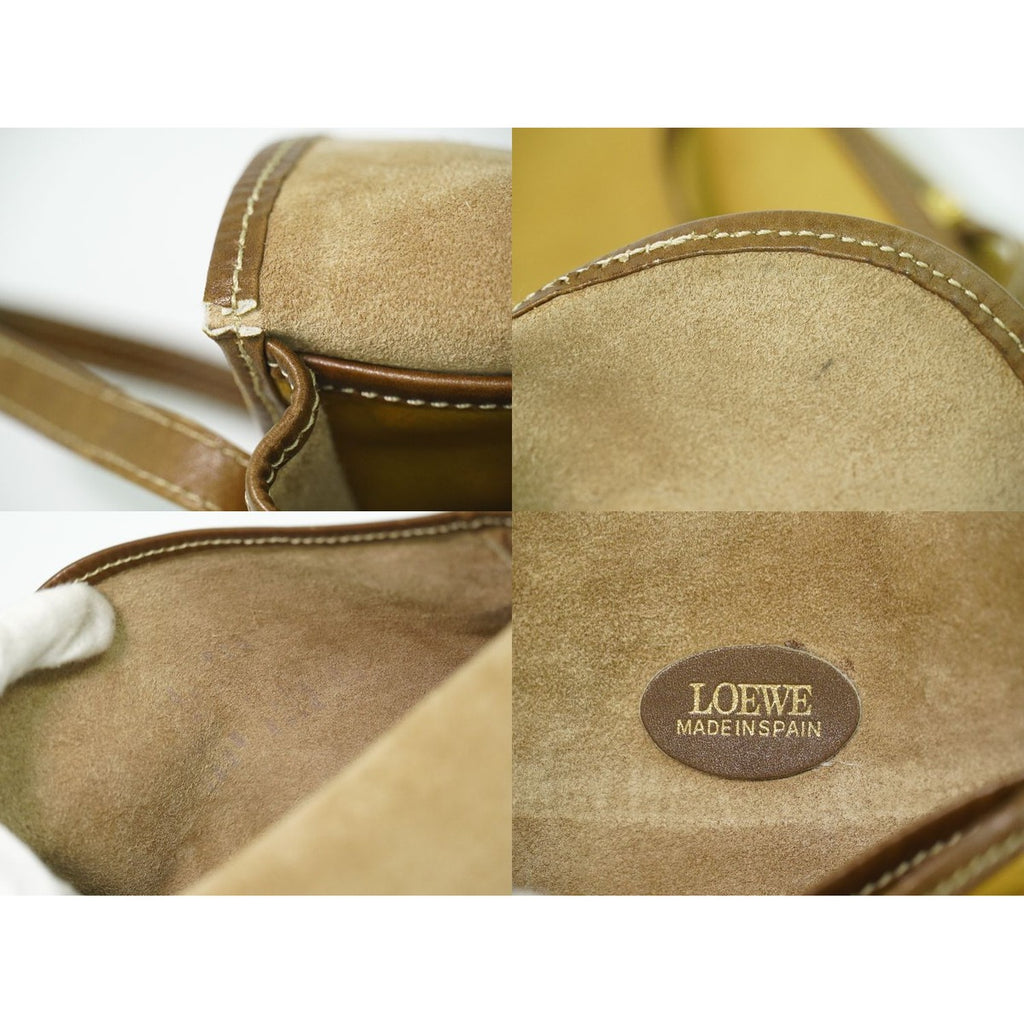 Loewe Anagram Shoulder Bag Pochette Leather Camel Outside — view 9