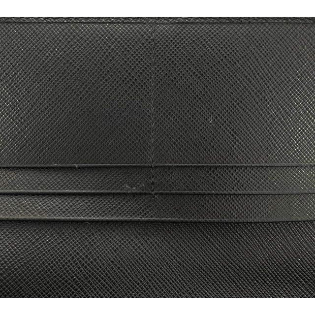 Prada Saffiano Triang Leather Triangle Logo Bifold Wallet Qhh Black — view 5