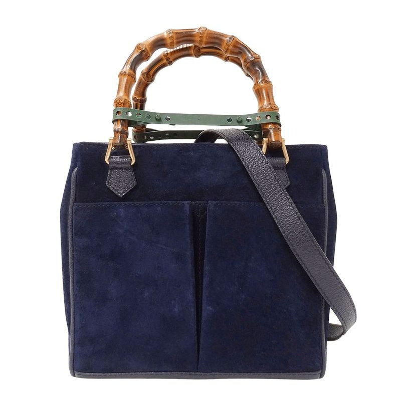 Gucci Bag Shoulder 2-Way Bamboo Suede Navy 000/123
