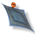 Hermes Scarf Pleated Silk Chasse en Inde Indian Hunting Blue