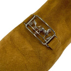 Hermes Boots Short Shoes Suede Brown Silver Hose — view 9
