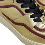 Chanel 2020 Coco Mark Gold Leather High Cut Sneakers Shoes — view 5