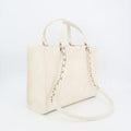 Chanel Small Zip Shop 2-Way White As3129 Tote Bag