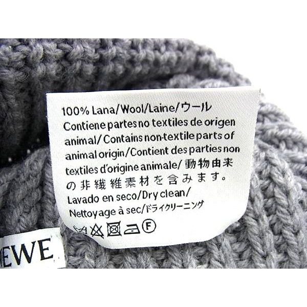Loewe Anagram Wool Knit Hat Beanie Hat Gray — view 5