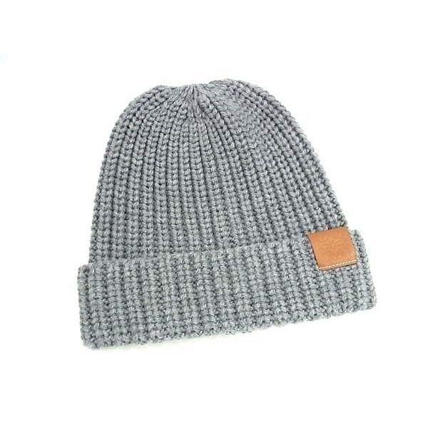 Loewe Anagram Wool Knit Hat Beanie Hat Gray