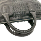 Bottega Veneta Intrecciato Leather Handbag Boston Bag Black — view 5