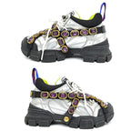 Gucci Flash Trek Bijou Sneakers Removable Silver — view 3