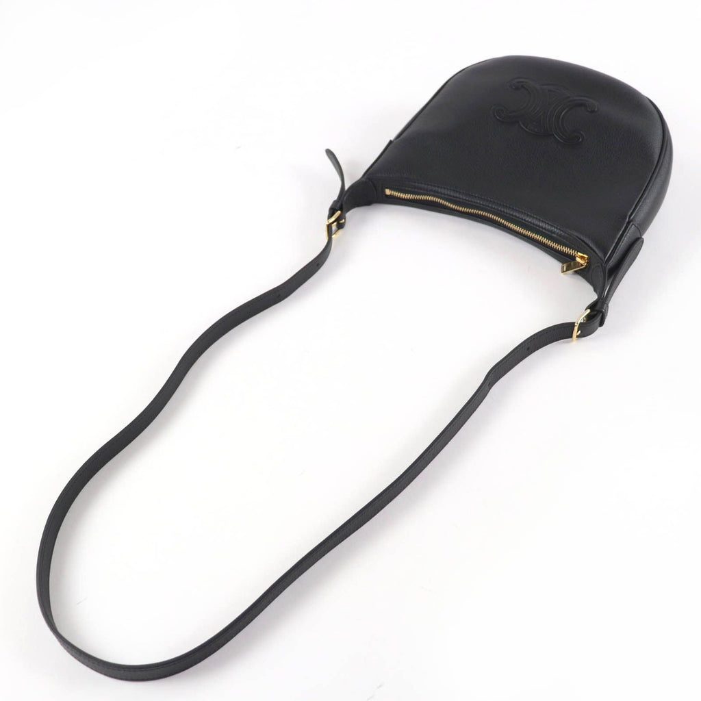 Celine Cuir Triomphe Eloise Small Leather 2-Way Shoulder Bag Black — view 6