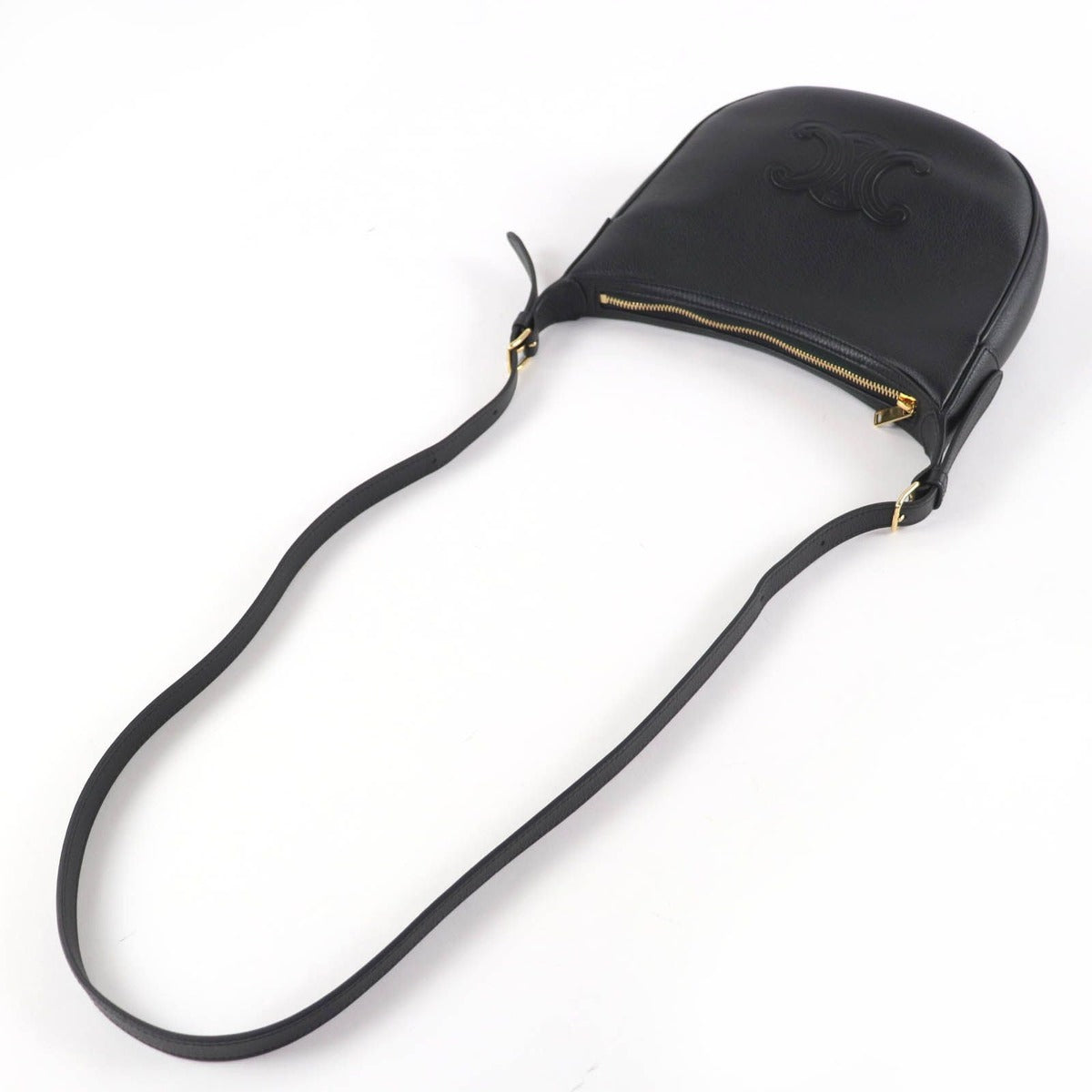 Celine Cuir Triomphe Eloise Small Leather 2-Way Shoulder Bag Black — view 6