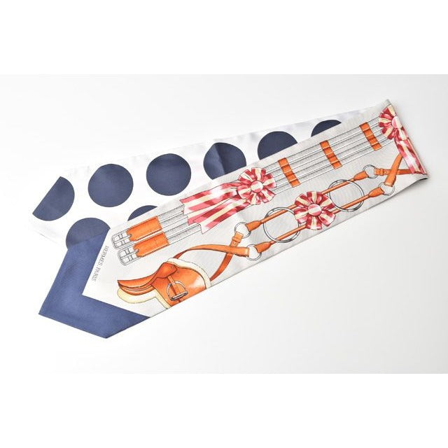 Hermes Scarf Dot Blue White — view 5